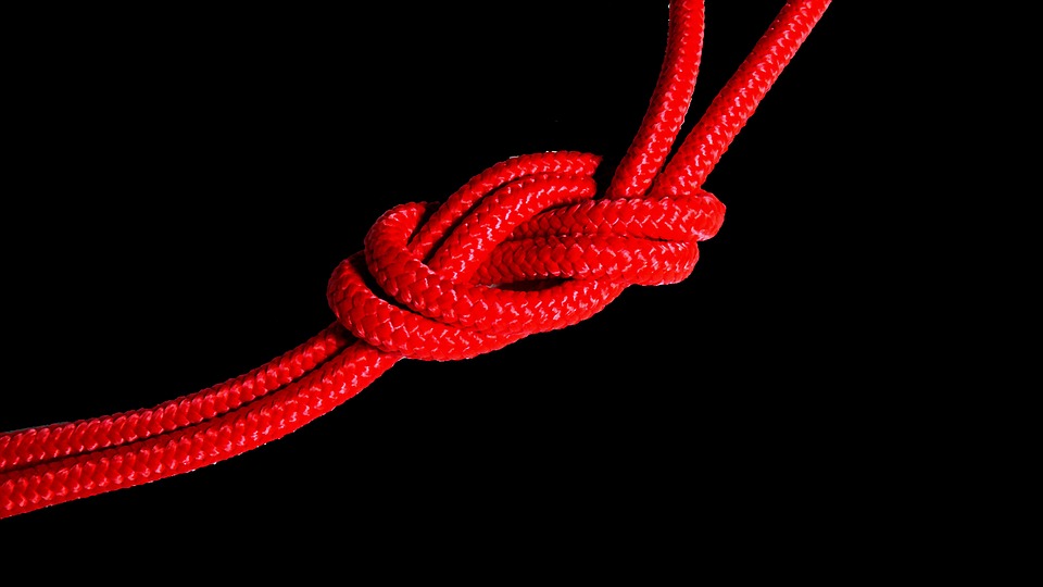 An image displaying a twisted rope knot